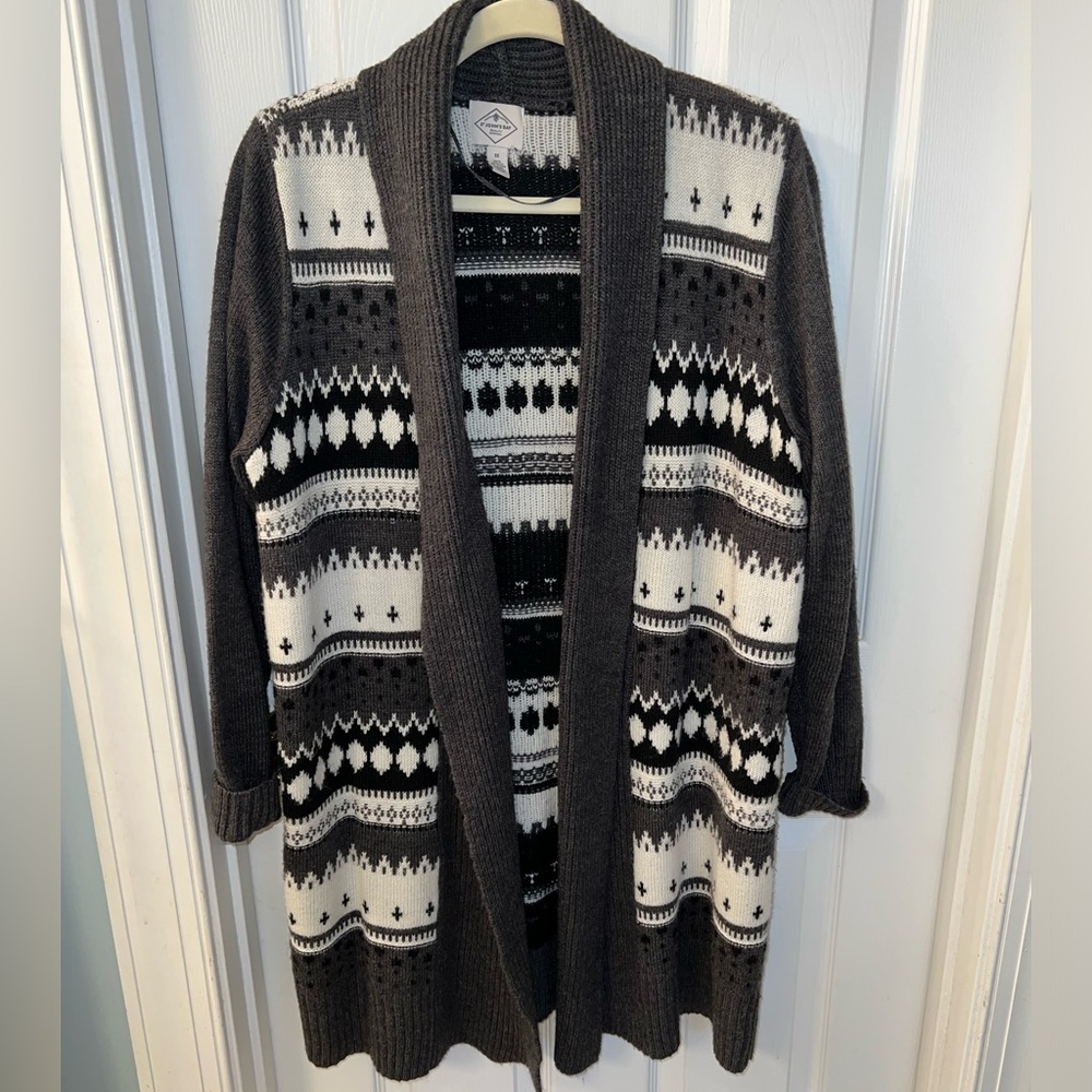 St John’s Bay Nordic Knit Long Cardigan Sweater  Sz 1X